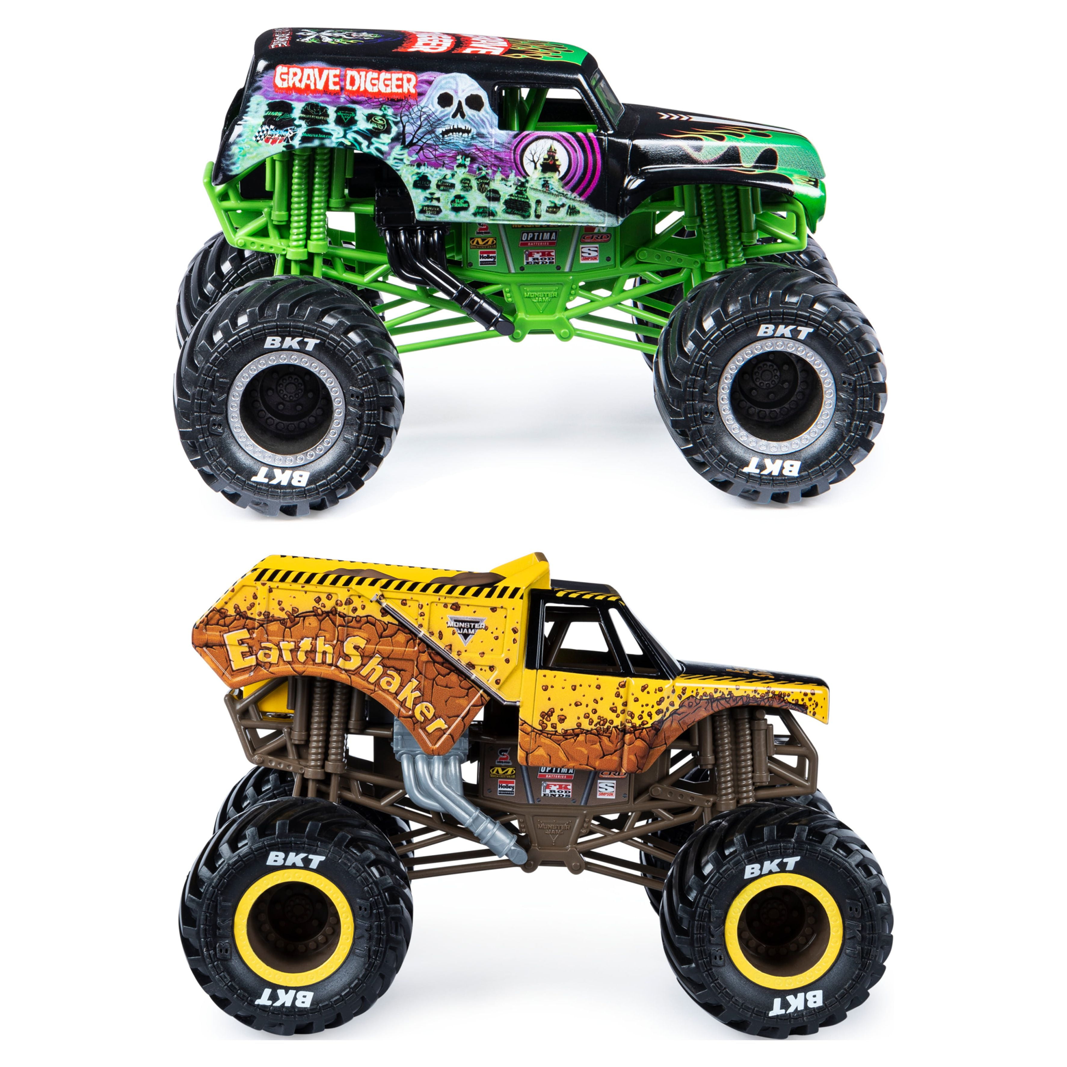 Year 2020 Monster Jam 1:24 Scale Die Cast Metal Official Truck Series -  EARTH SHAKER 20120669 with Monster Tires and Working Suspension