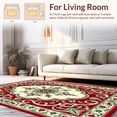 thumbnail image 2 of ODIKA 5'x7' Machine Washable Non-Slip Area Rug, Vintage Medallion Tapestry With Interlocking Scrollwork Motifs High Traffic Rug with Pad, Red, 492517, 2 of 8