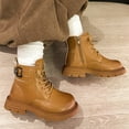 thumbnail image 6 of CAICJ98 Boy Girl Boots Unisex-Child Outdoor Waterproof Combat Boots Lace-up Side Zipper Ankle Work Boots Comfort Boys Girls Hiking Boots (Toddler/Little Kid/Big Kid),12, 6 of 9
