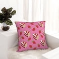 thumbnail image 6 of Pofeuu Strawberry Cake Print Double-sided plush pillowcase Square Throw Pillow Covers Pillows Cover for Living Room Bedroom Sofa Couch Cushion Cover（No pillow core）-16"x16", 6 of 7
