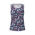 thumbnail image 4 of Xecao Watercolor Marine Animals print women's scoop neck, loose-fit workout tank tops for the gym., 4 of 9