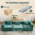 thumbnail image 4 of Compression Sofa,Convertible Floor Sofa Bed with Fixed-Shape Frame, Boneless Modular Sectional Sofa,No Assembly Required,Chenille fabric,for Living Room Bedroom,Dark Green, 4 of 10