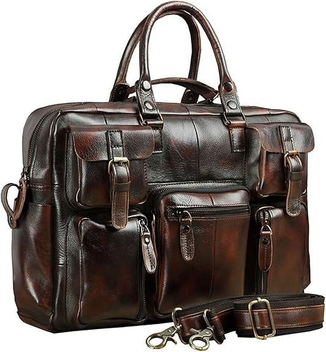 RKXQT Briefcases For Men Original leather Men Handbag Business Briefcase Commercia Document Laptop Case Design Male Attache Portfolio Bag