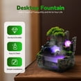 thumbnail image 6 of 30*20*30cm Waterfall Bonsai, Bonsai Tabletop Fountain Rockery Ornament with LED Lights Atomizer for Home Office Bedroom (Brown, Green), 6 of 10