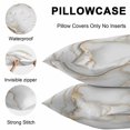 thumbnail image 5 of White Golden Marble Throw Pillow Covers 16x16 Inch Set of 2, Modern Abstract Art Marble Crack Waterproof Outdoor Pillow Covers, Decorative Cushion Pillowcases for Couch, Sofa, Bed, Garden, Patio, 5 of 9