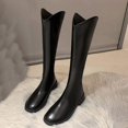 thumbnail image 6 of Women's Knee High Boots Round Toe Back Zipper On Comfortable Fashion Fall Winter Boot Black 5.5, 6 of 7