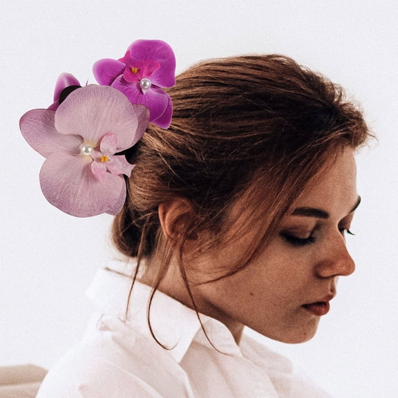 Raindrops 2Pcs Hair Claws for Women Flower Claw Clips Pink Cloth Hair Accessory