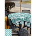 thumbnail image 4 of Outdoor Tablecloth with Umbrella Hole & Zipper, Teal Green Coastal Tree Square Tablecloth 54x54 Inch, Summer Palm Trees Tropical Botanical Patio Table Cover Waterproof Table Cloth for Picnic/Party, 4 of 7