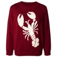 thumbnail image 4 of Womens Sweater Lobster Jacquard Crew Neck Loose Casual Long Sleeve Tops Fall Winter Pullover Blouse Daily Wear, 4 of 4