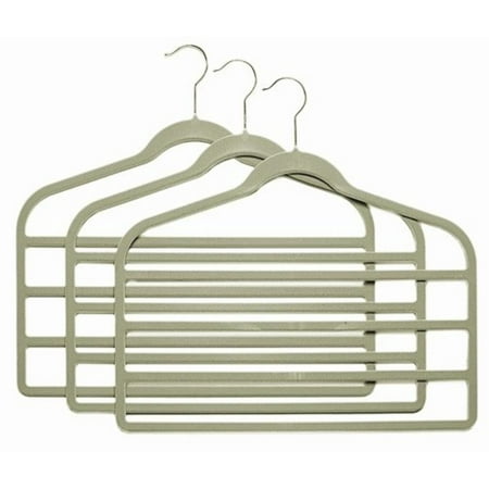 - Gray Slim-Line Hanger Multi Pant Hangers (Pack of 6), 4 Bar Pant Hangers By ClosetHangerFactory,USA