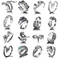 thumbnail image 1 of Y2K Split Ring Set Knuckle Stacking Ring Snake Ring Boho Anillos de dedo para Mujeres Hombres Niñas Ormromra WMPH-901, 1 of 8