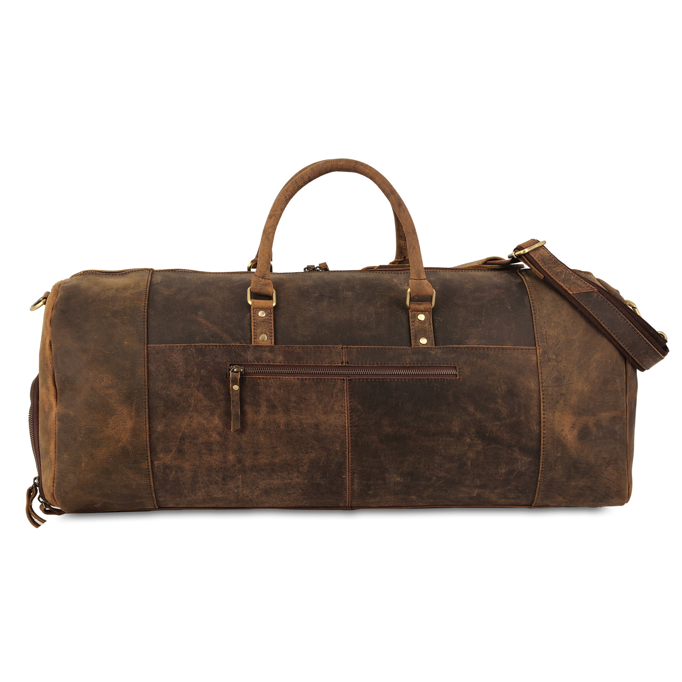 Full-Grain Leather Travel Duffel Bag for Men & Women – Overnight, Weekend, Sports & Gym Duffle Bag