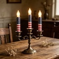 thumbnail image 3 of Linnome Patriotic LED Flameless Taper Candle Set with Remote Timer Design for 4th of July Independence Day, 3 of 9