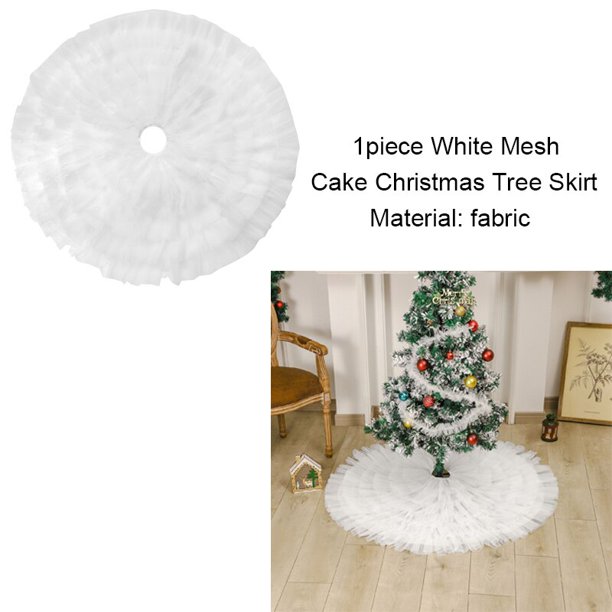 Falda de árbol de Navidad para el hogar, decoración de fiesta de año nuevo, piel sintética blanca, regalo de Navidad, 78/90/120cm