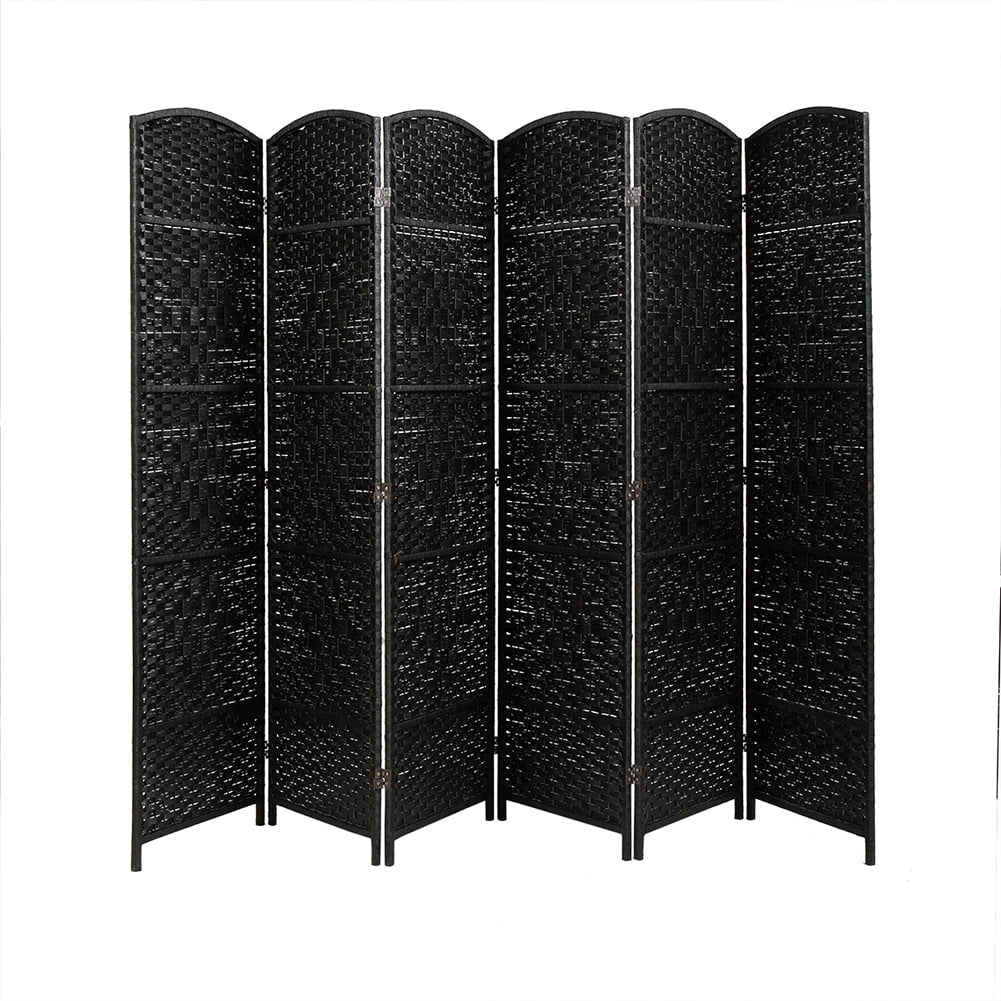 Kadyn 6 Panel Room Divider for Office, Folding Privacy Screen for Study, Freestanding Room Screen, Black