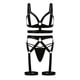 thumbnail image 4 of Gibobby Lencería sexy para mujer Mujeres 3PC Sexy Lace Up Lencería Sexy Sexy Ropa interior Trajes Lencería Ropa interior Ropa de dormir Pijamas 3pack Cut Out Ring Liga ligada(Negro, S), 4 of 5