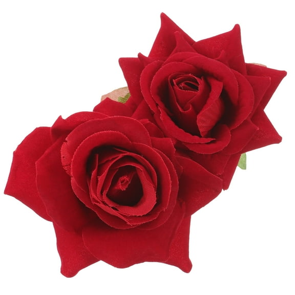 TABLZONE Red Rose Flower Hairpin, 1Pc Decorative Cloth Clip for Evening Events and Party Accessories