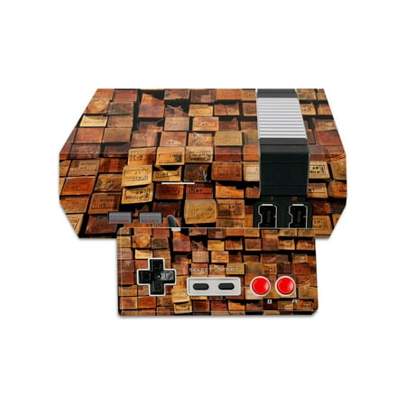MightySkins Protective Vinyl Skin Decal for Nintendo NES Classic Edition wrap cover sticker skins Stacked Wood