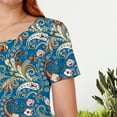 thumbnail image 4 of Womens Plus Size Summer Floral Tunic Tops Dressy Casual Blouses Short Sleeve T-Shirts for Leggings, 4 of 7