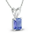 thumbnail image 2 of SZUL Women's 14K White Gold 6x4MM Emerald Shaped Tanzanite Pendant, 2 of 5