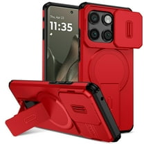 SELOZKE for Motorola Moto Edge 2025 5G Red Phone Holder, Magnetic Protective Phone Case