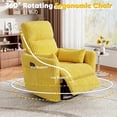 thumbnail image 3 of Homall 360° Power Swivel Recliner High Back Adult Rocker Recliner Chair with 2 Pillows for Nursing Expectant Mothers,Corduroy Yellow, 3 of 8