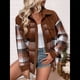 thumbnail image 4 of Camisas de con Bloques de Color para Mujer, Blusas de Larga con Botones y Estilo Boyfriend Marrón Oscuro L, 4 of 9