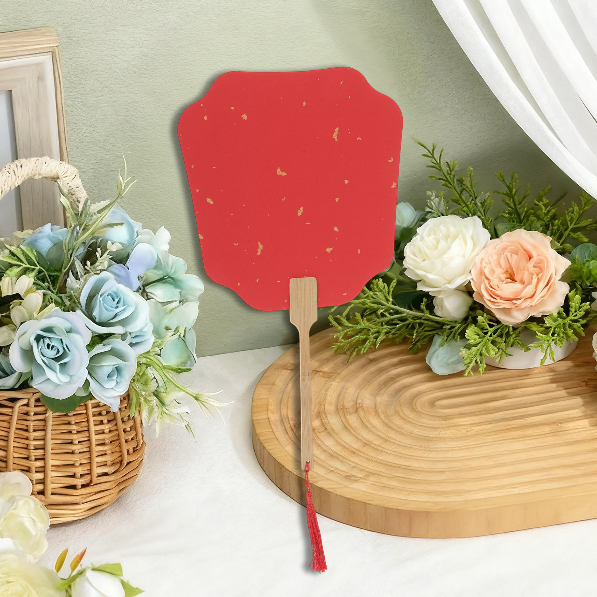 Unique Bargains Folding Fan Red Flying Fairy