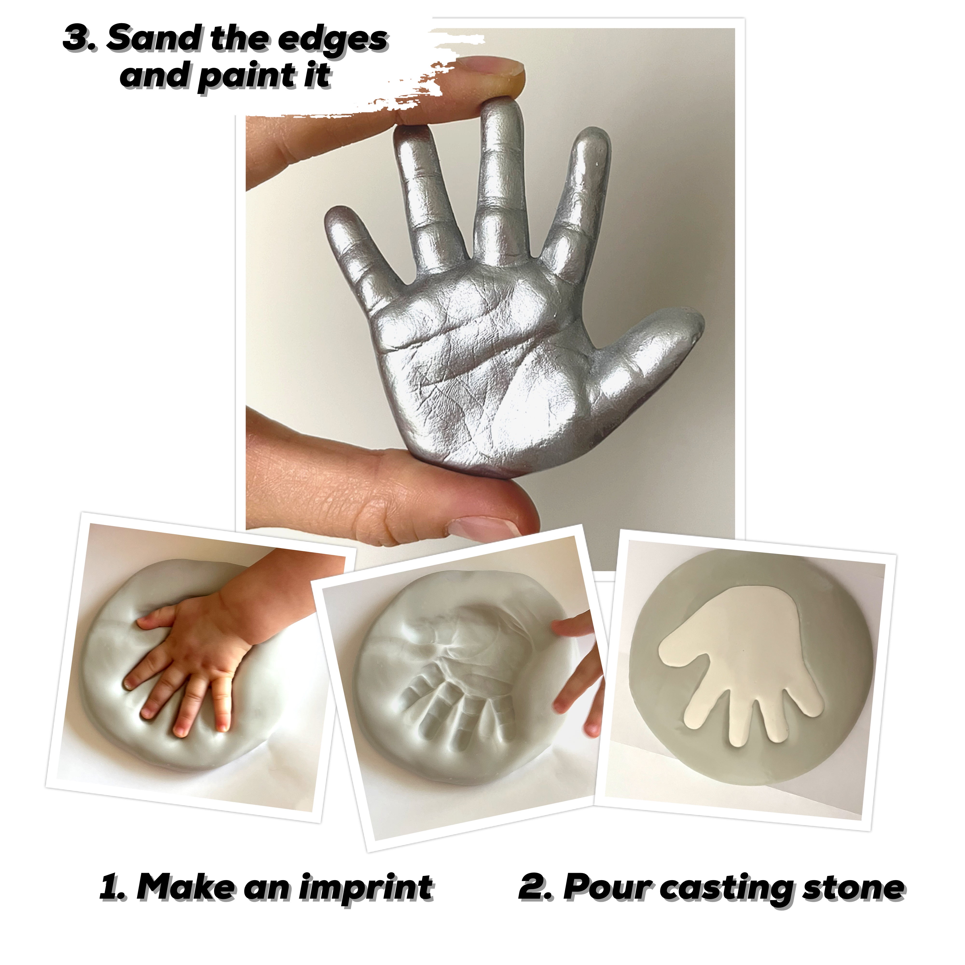 Sweet Memories Baby Hands and Feet Casting kit for Babies 0-9 Months, Makes 2-8 Casts - DIY Hand and Footprint Keepsake, Infant Imprints, New mom Baby Shower Christmas Gift