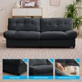 thumbnail image 4 of Mjkone 80" Modular Cloud Loveseat Sofa,Cloud Couches for Living Room,3 Seater Deep Couch Comfy Cloud Sofa,Dark Grey, 4 of 6