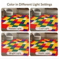 thumbnail image 7 of ODIKA Whimsical Checkered Maximalist Contemporary Funky Plush Hippie Stain Resistant Low Profile for Dorm Room, Small Living Apartment, 7 of 7