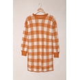 thumbnail image 1 of POGLIP Robe Chandail à Carreaux Orange pour Femmes, 1 of 6