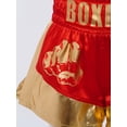 thumbnail image 6 of Hansber Kids Boys Boxing Shorts Muay Thai Fighting Shorts Training Trunks Grappling Martial Arts Red&Gold 16, 6 of 7