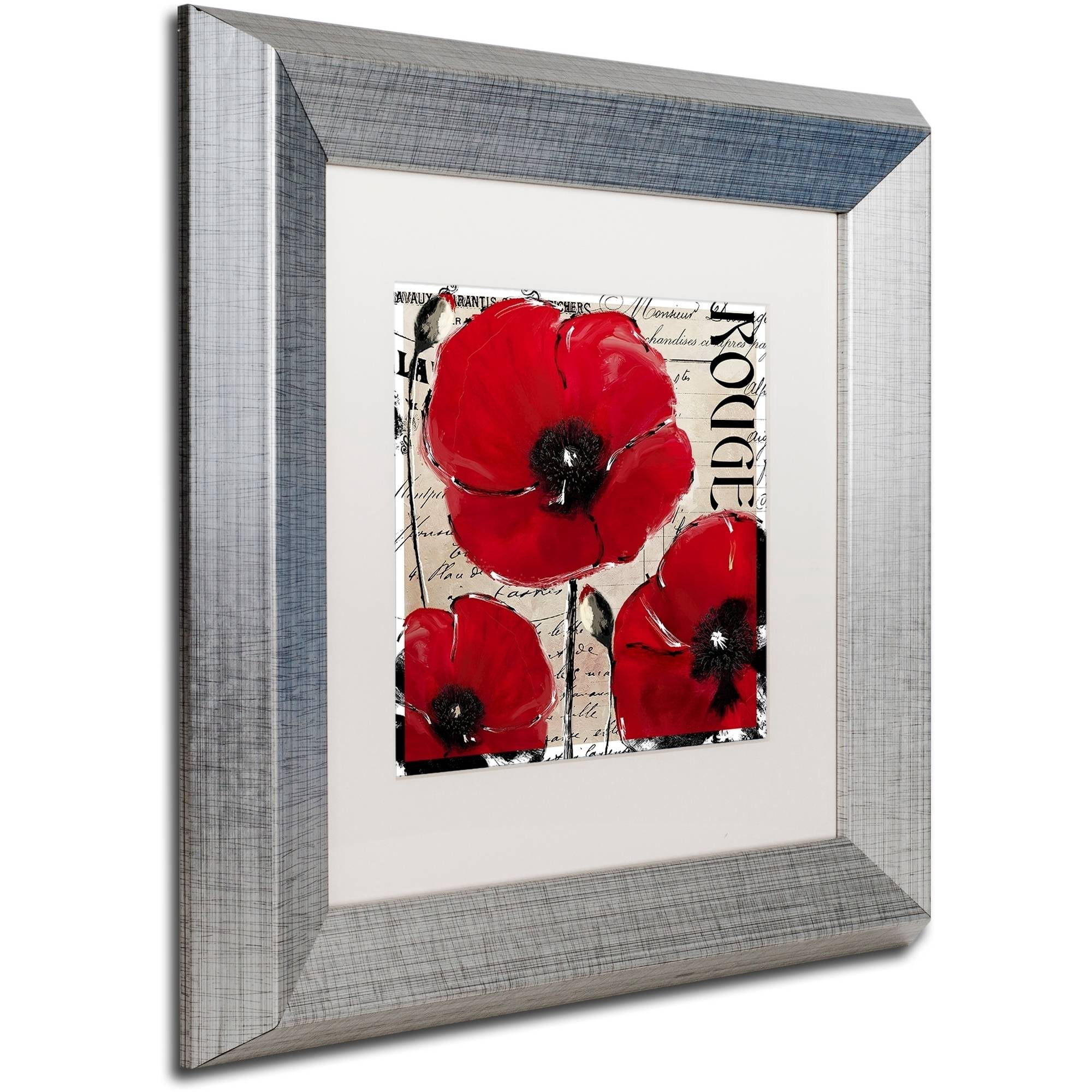 Trademark Fine Art "Rouge Two" Canvas Art by Color Bakery White Matte, Silver Frame