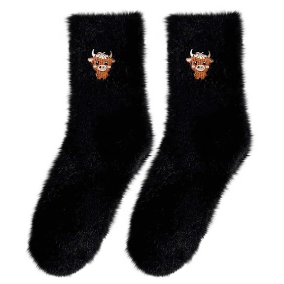 A 2Pc Fleece-Lined Thermal Socks, Extra Thick Warm Winter Socks For Women With Plush Interior And Mid-Calf Height For Extreme Cold And Sleeping