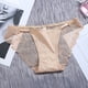 thumbnail image 2 of Tanga a rayas con logotipo personalizado y cintura baja - Braguita de bikini invisible - Encaje de algodón - L/XL, 2 of 4