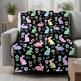 thumbnail image 2 of Happy Easter Blanket Soft Cozy Warm Throw Blanket for Couch, Plush Fuzzy Flannel Fleece Blankets for Sofa, Spring Colorful Bunny Floral Rustic Black Bed Blankets Lightweight Gifts for Women, 32"x48", 2 of 9