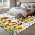 thumbnail image 4 of Area Rug for Living Room, Sunflowers Trucks Non-Slip Indoor Large Carpet for Bedroom/Dining Room, Spring Farmhouse Eucalyptus Gray Wooden Washable Low-Profile Rectangle Floor Runner Rugs - 6 x 9 Ft, 4 of 8