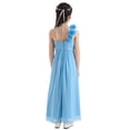 thumbnail image 3 of Alvivi Kids Girls A-Line Chiffon One Shoulder Flower Girl Dress Junior Bridesmaid Wedding Party Pageant Prom Dresses Sky Blue 12, 3 of 7