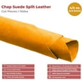 thumbnail image 2 of ELW Chap Splits Suede 4-5 oz 1.6-2mm Golden Pre-Cut Piece 2-4 SQ FT 4 PCS Bundle - Split Leather AB Grade Cowhide - Perfect for Auto Garments Chaps Bags Vest Aprons Saddles Moccasins, 2 of 7