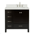 thumbnail image 2 of Ariel Cambridge 36 Inch Single Right Offset Oval Sink Bathroom Vanity With Carrara White Quartz Countertop 1.5 Edge In Espresso, 2 of 10