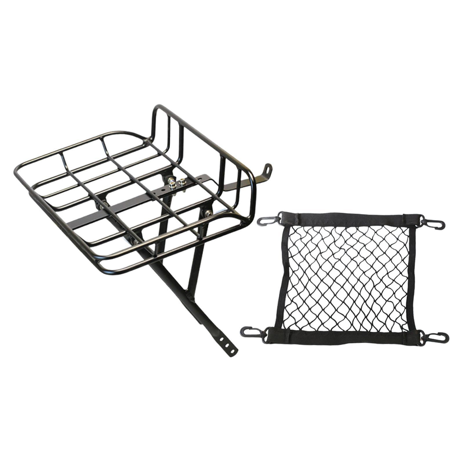 Bicycle Front Cargo Rack Bike Basket Carrier Accessories Aluminum Alloy Easy Installation for Women Men Daily Commute
