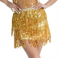 thumbnail image 2 of ZQUUVOU Women's Sequin Fringe Dance Skirt Performance Sparkling Tassel Hem Puffy Bodycon Stage Show Practice Gold, 2 of 6