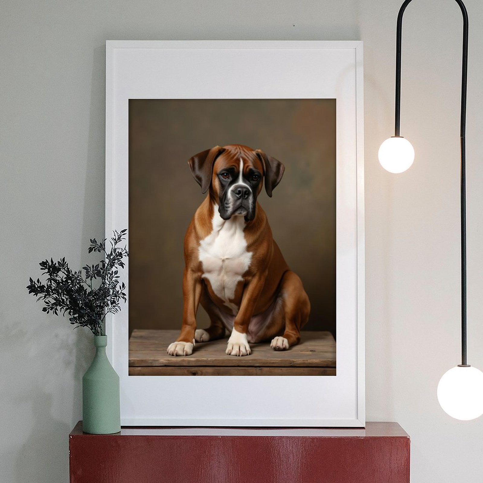 Diamond Art Kit for Adults, Boxer Dog Portrait Timber Seat Diamond Painting for Adults Beginners, 5D DIY Diamond Art Painting Kits, Colorful Diamond Painting Craft for Home Decor 12x16