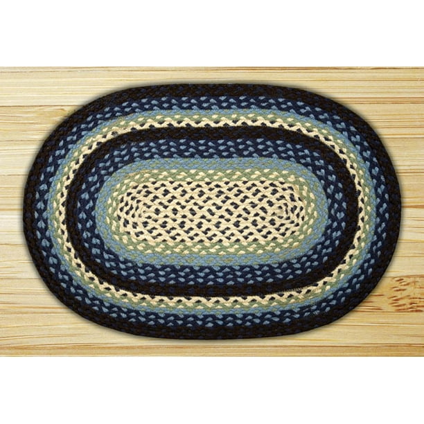 Earth Rugs C312 Blueberry / Cream Oval Braided Rug 5 Feet x 8 Feet