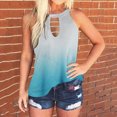 thumbnail image 2 of Playeras,Blusas y Tops,Ropa para Mujer Verano camisetas sin mangas para las mujeres Blusas sin mangas para mujer Blusas redondas (Blue, S), 2 of 5