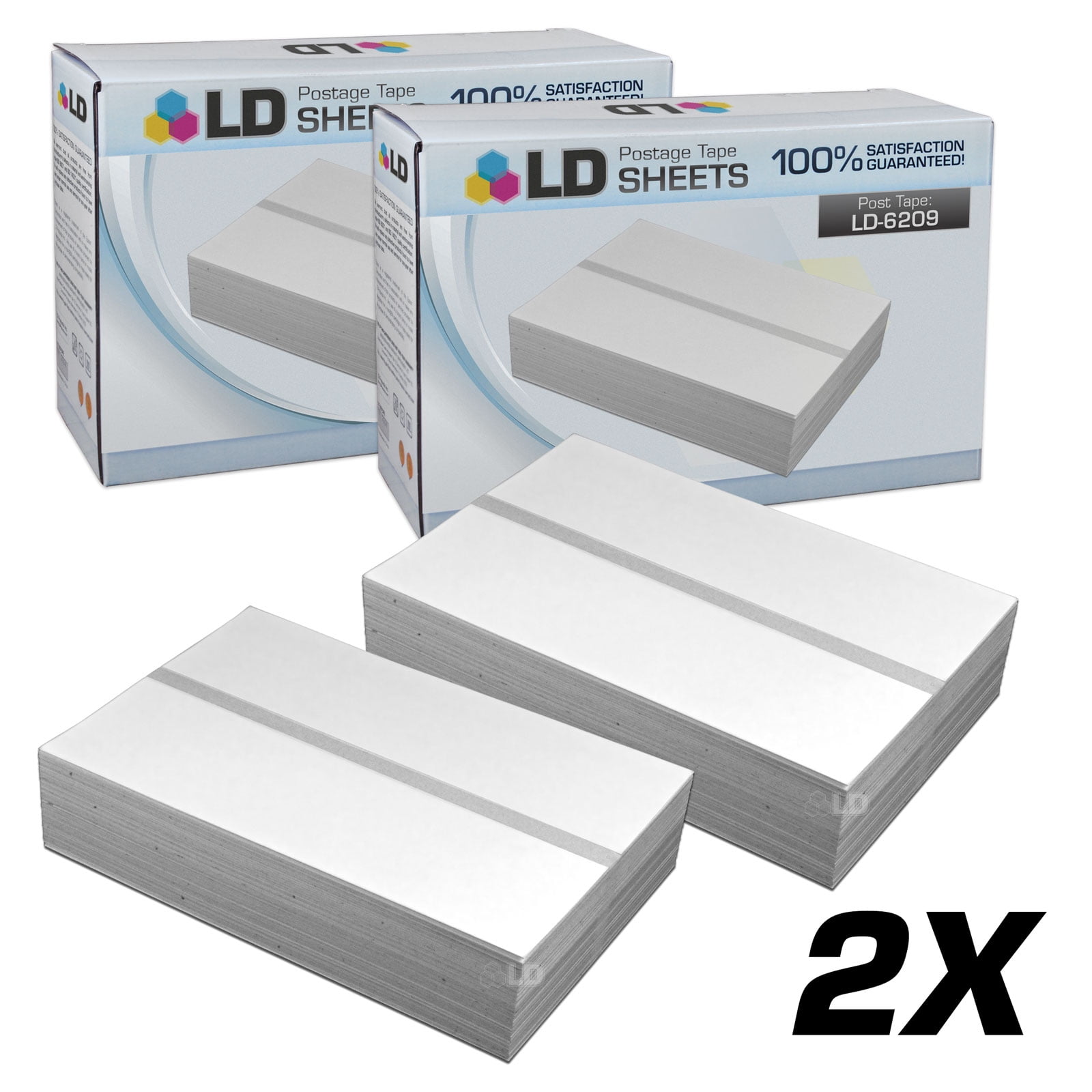 LD Compatible 6209 Postage Tape Double Sheets (300 Tapes, 150 Per Box