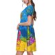 thumbnail image 2 of Easygdp Submarine And Landscape para Vestido Transpirable de Mujer, Vestido Suelto de Manga Corta con Pliegues y Bolsillos para el Verano, 2 of 6