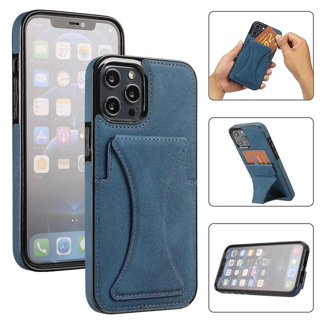 Funda para iPhone 14 Pro con tarjetero de piel sintética