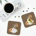thumbnail image 5 of Bingfone Vintage Sunflower Gnomes 4 Leather Drinks Coasters With Set Of 6,Suitable For Home Kitchen,Coffee Cup Coasters Home Gift, 5 of 9